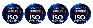 Certyfikaty ISO 9001, 22301, 27001, 27002
